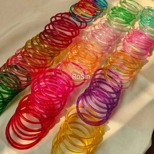 Jelly Glass Bangles(Pack Of 16 Bangles)