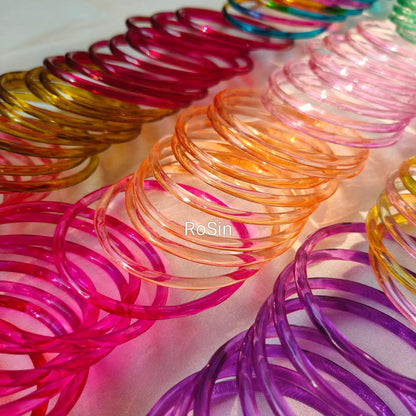 Jelly Glass Bangles(Pack Of 16 Bangles)