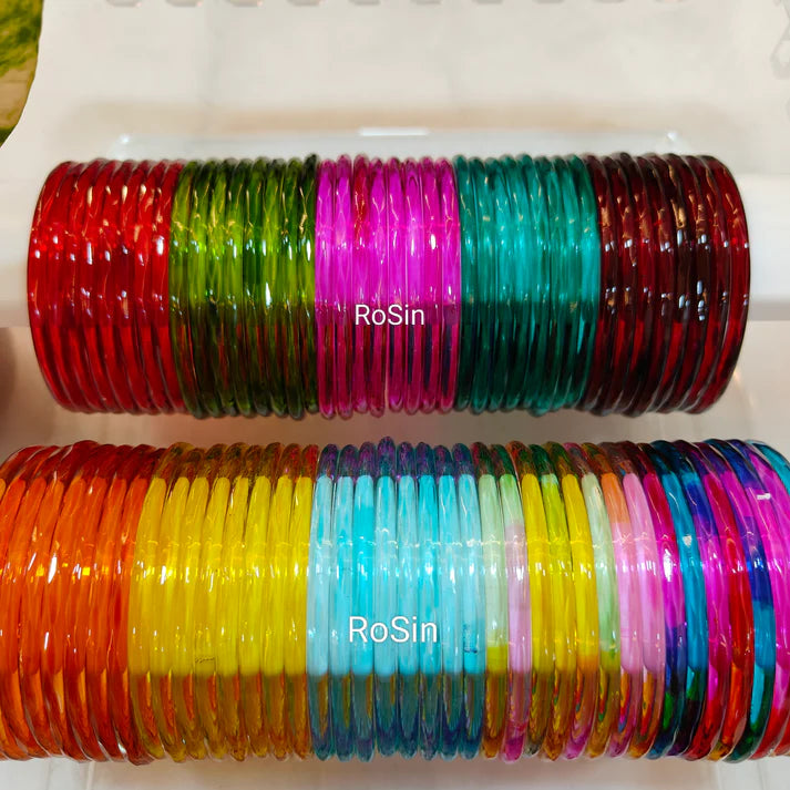 Jelly Glass Bangles(Pack Of 16 Bangles)