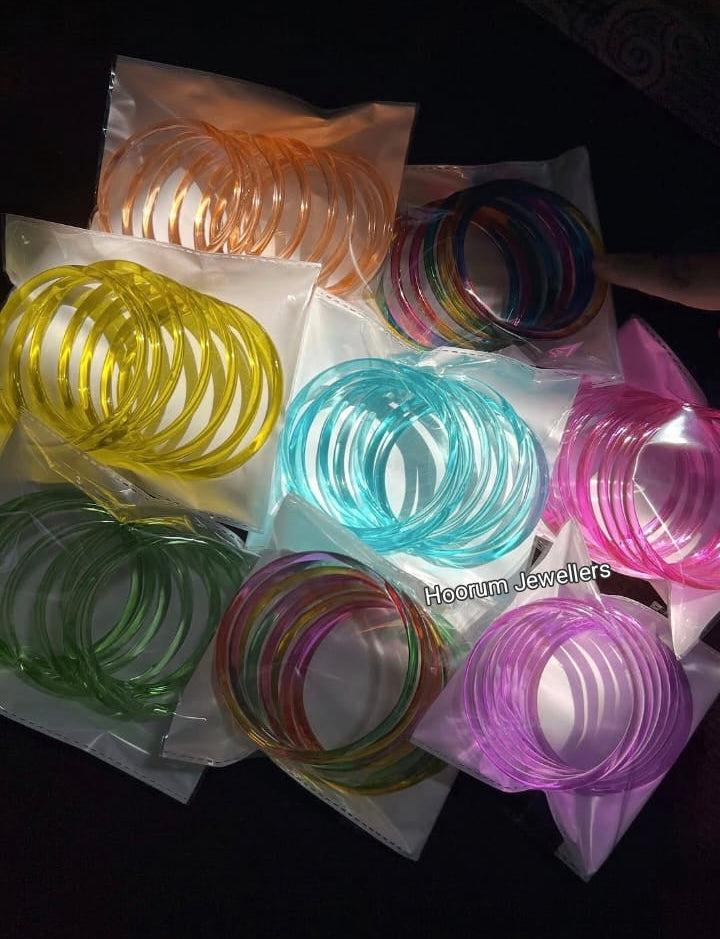 Jelly Glass Bangles(Pack Of 16 Bangles)